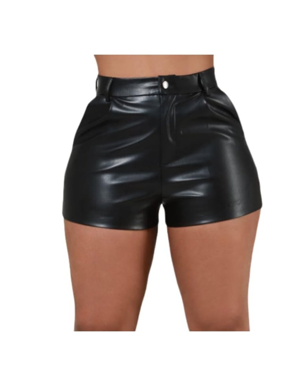Faux PU Leather High Waist Shorts Stretchy Party Clubwear